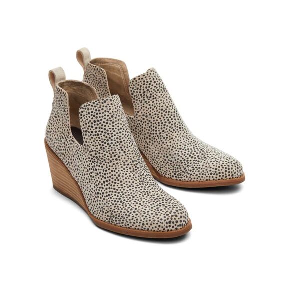 Suede Cheetah Print TOMS Sz 9 Womens Kallie Wedge Bootie Shoe Boot Boho - Picture 8 of 11
